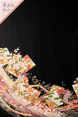 【手ぶらセット】色紙に瑞祥花(寒色調)U008※注文予約商品※