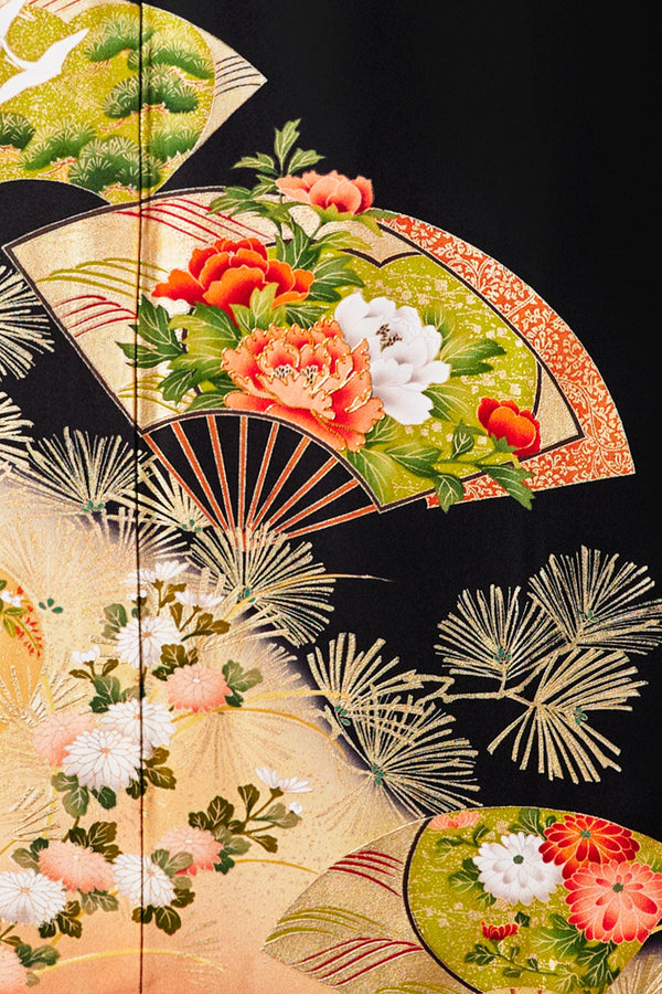 【手ぶらセット】扇面文様に草花H007※注文予約商品※