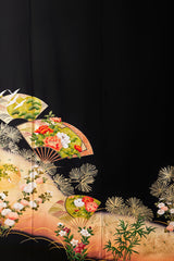 扇面文様に草花H007※注文予約商品※
