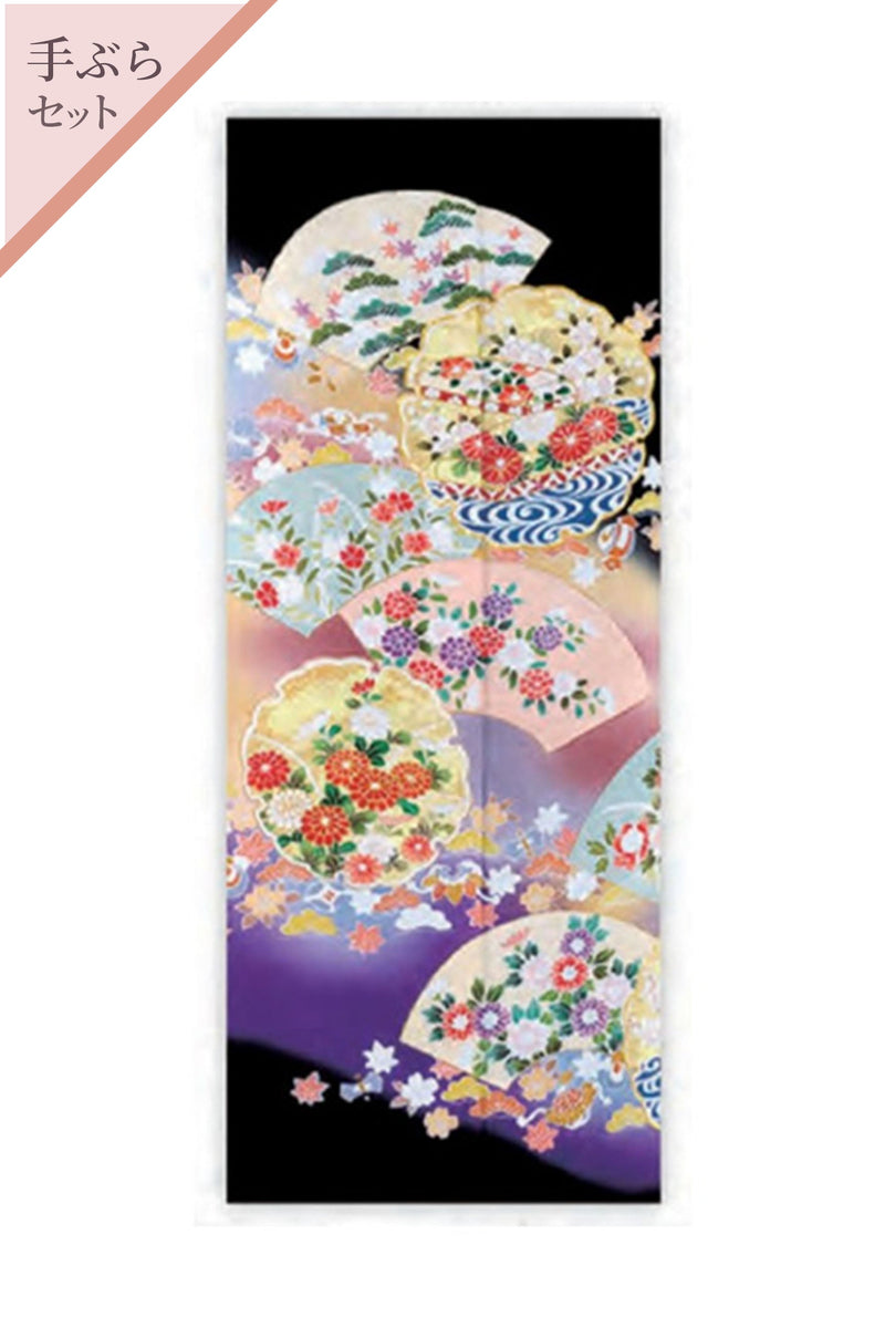 【手ぶらセット】紫ぼかしに地紙 雪輪文H018※注文予約商品※